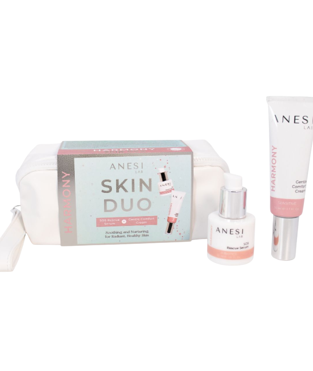 Taastav, rahustav ja niisutav hooldus tundlikule nahale: niisutav ja rahustav 24h kreem, 50ml ja rahustav ning niisutav ilukiirabi-seerum, 30ml.