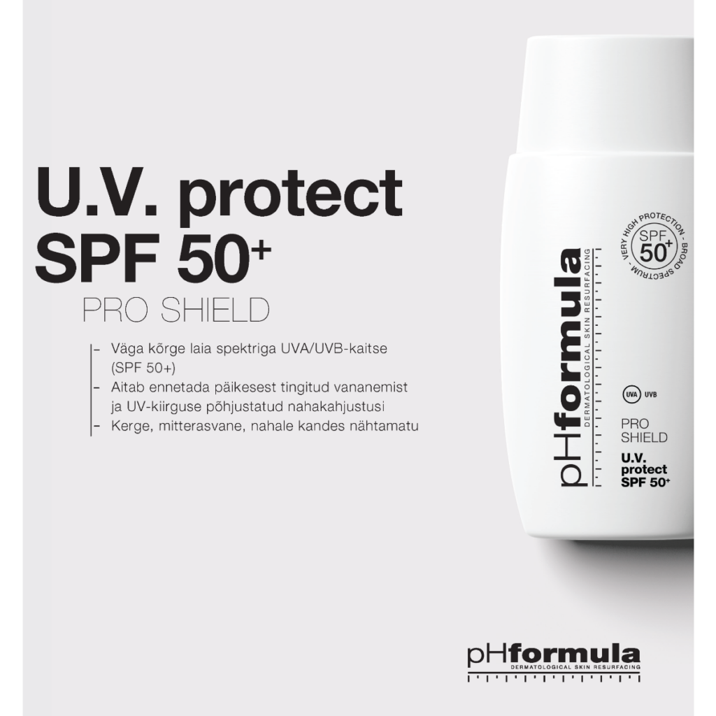 pHformula U.V. protect SPF50+ PRO SHIELD – päikesekaitsefluid