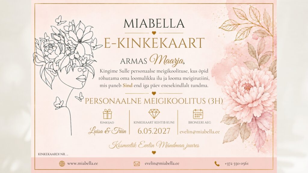 Meigikoolituse kinkekaart (3h personaalne koolitus)